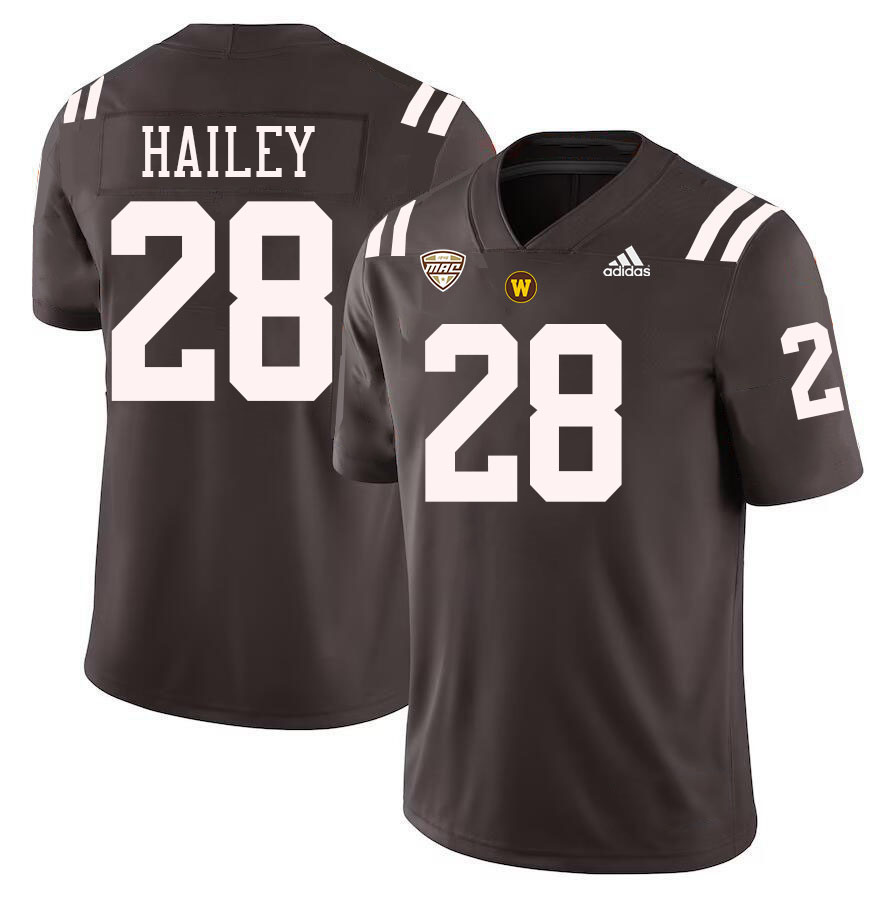 #28 Jamal Hailey Western Michigan Broncos College Football Jerseys Stitched-Brown